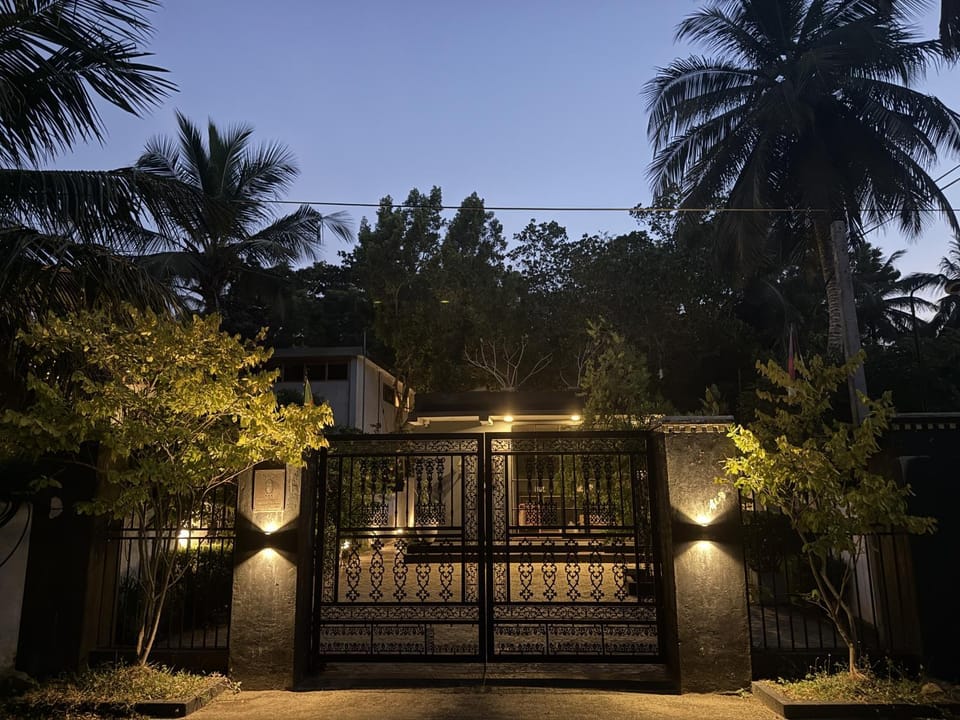 Property building, Night, Garden