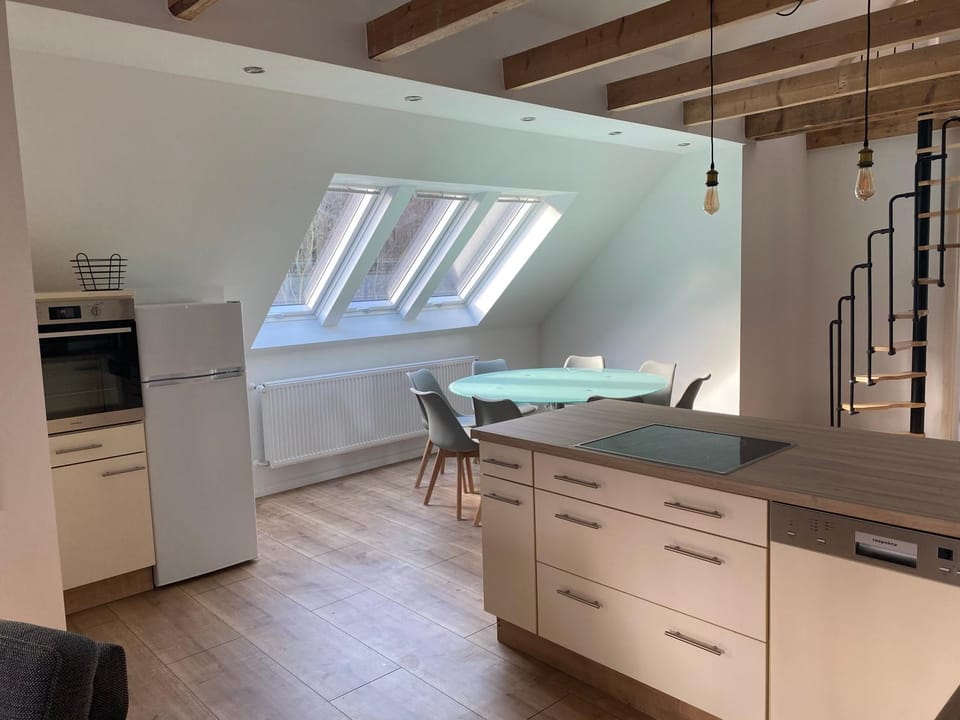 Bett im Bahnhof Waldblick Apartment in Goslar