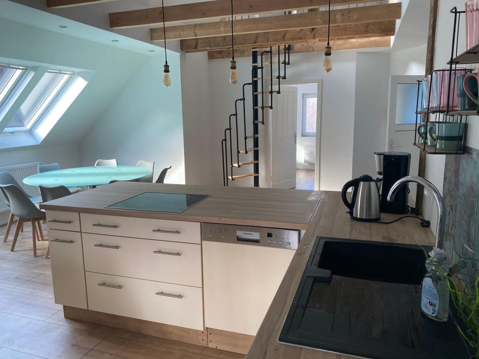 Bett im Bahnhof Waldblick Apartment in Goslar