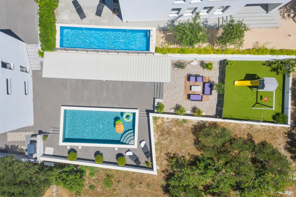 Property building, Natural landscape, Children play ground, Garden, Garden view, Swimming pool