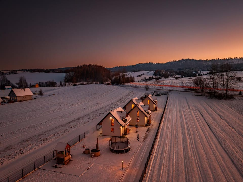 Natural landscape, Winter, Mountain view, Sunset