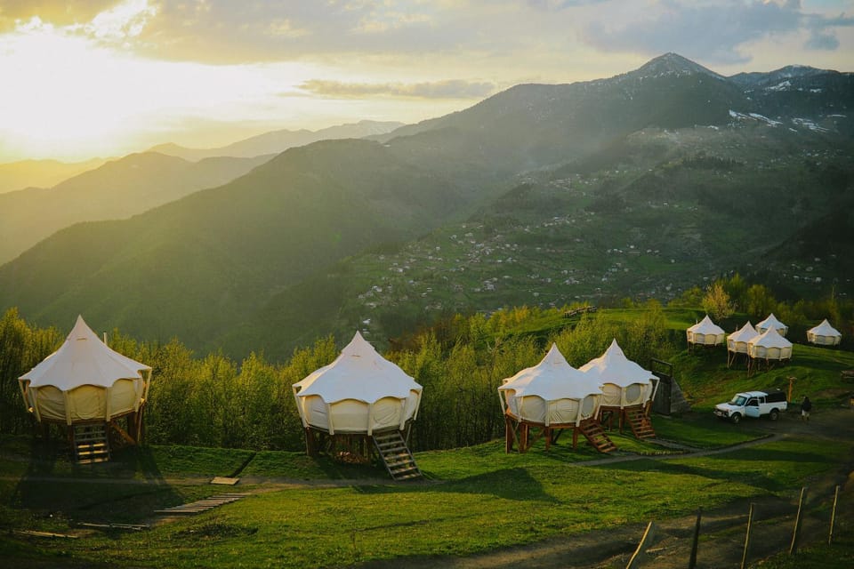 Spring, Day, Natural landscape, Mountain view, Sunset