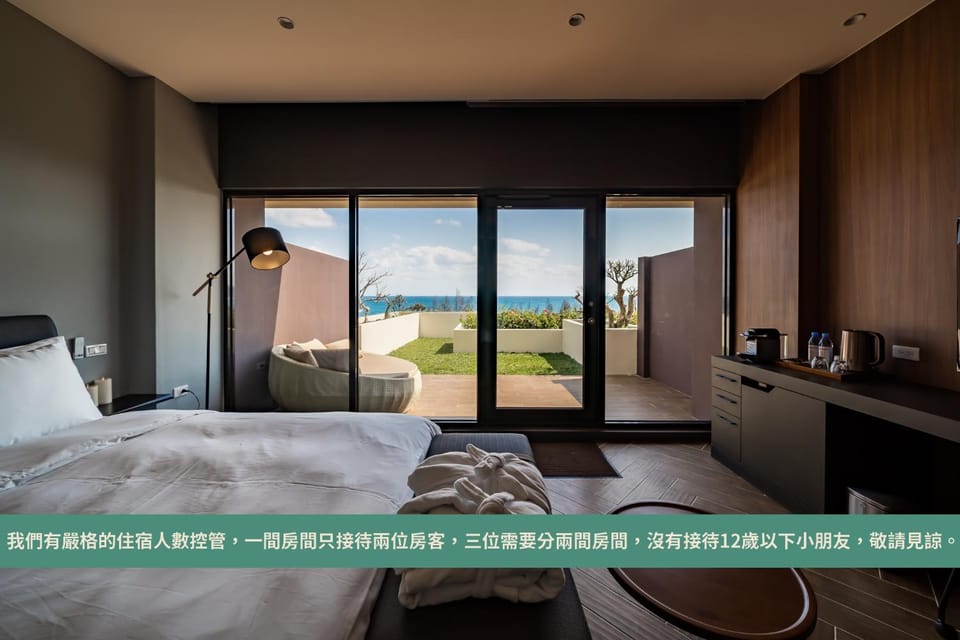 Bed, Natural landscape, Bedroom, Sea view
