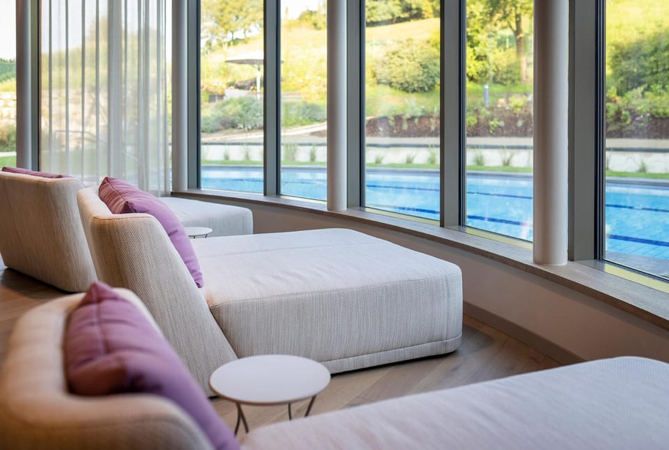 Property building, Day, Natural landscape, Garden view, Landmark view, Pool view, Swimming pool
