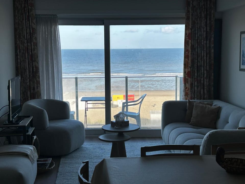 Living room, Seating area, Beach, Sea view