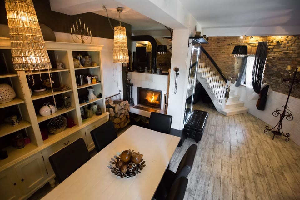 Living room, Dining area, flat iron