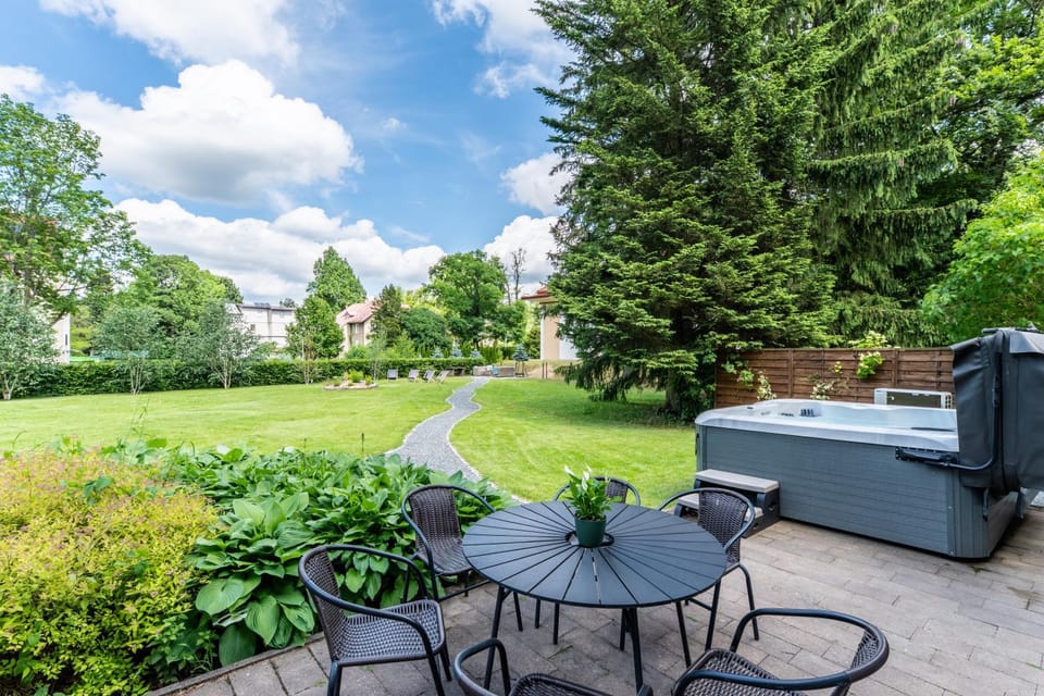 Patio, Natural landscape, Seating area, Garden view