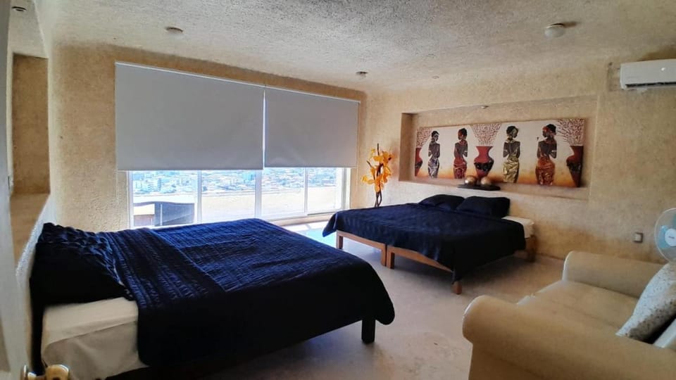 Bed, air conditioner