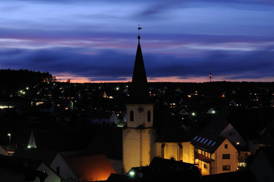 Nearby landmark, Night, Neighbourhood, On site