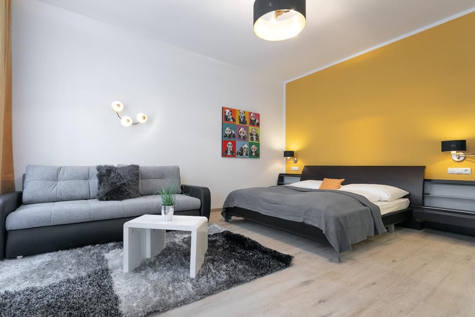 Bed, Living room, Bedroom