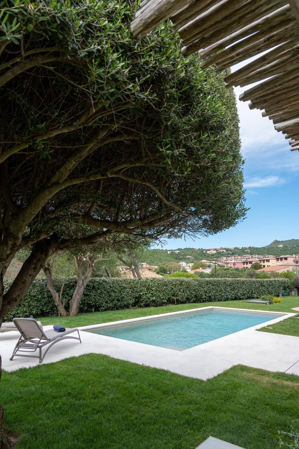 Spring, Natural landscape, Garden, Garden view, Pool view, Swimming pool, sunbed