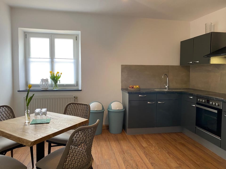 Kitchen or kitchenette, Dining area, stove