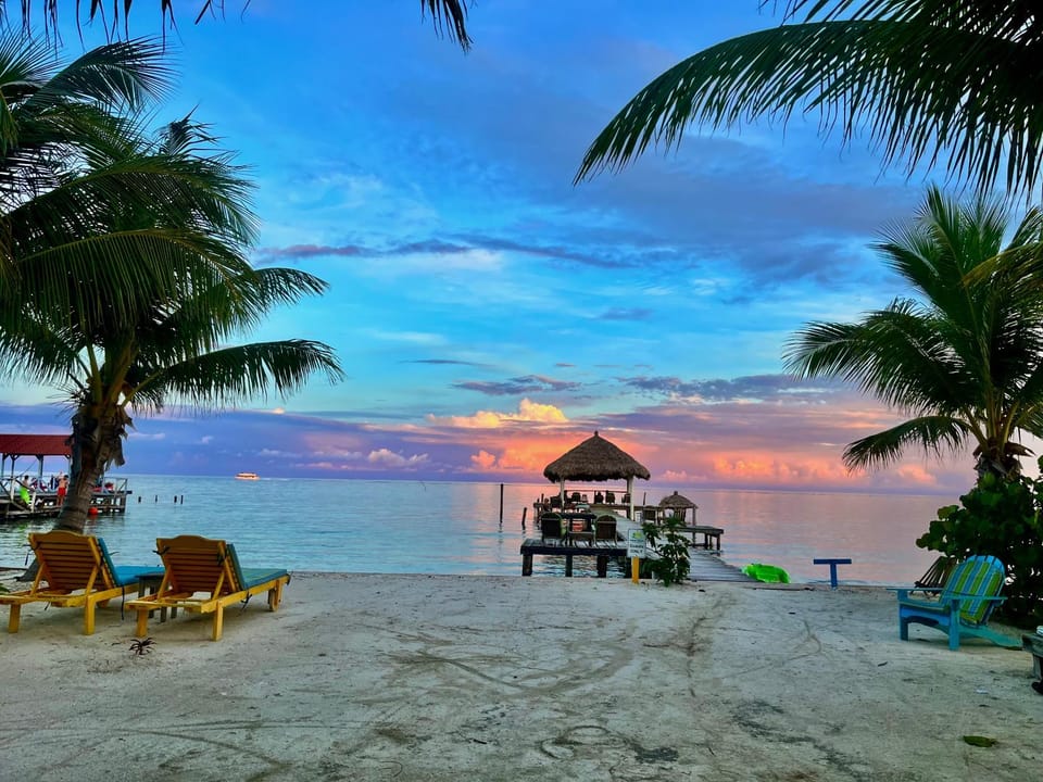 Beach, Sea view, Sunset, sunbed