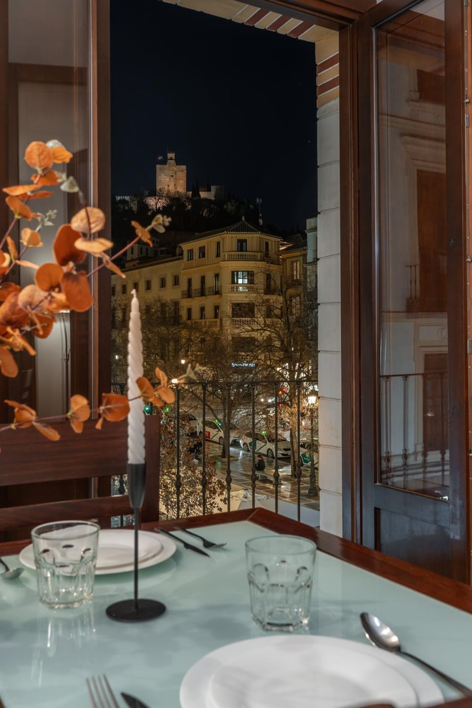 Night, Dining area, City view