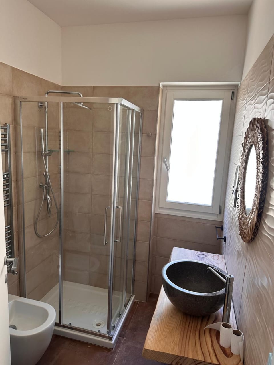 Shower, Toilet, Bathroom, hair dryier, towels