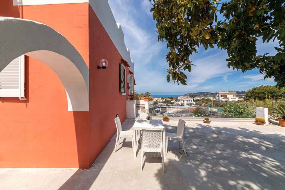 Property building, Patio, Day, Natural landscape, View (from property/room), Balcony/Terrace, Dining area
