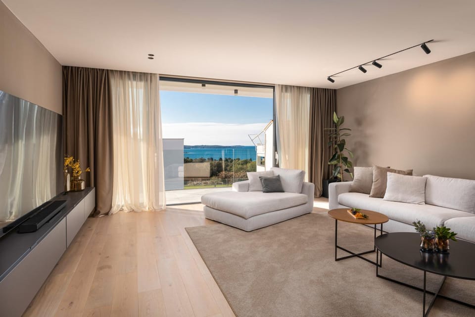 Living room, Seating area, Sea view