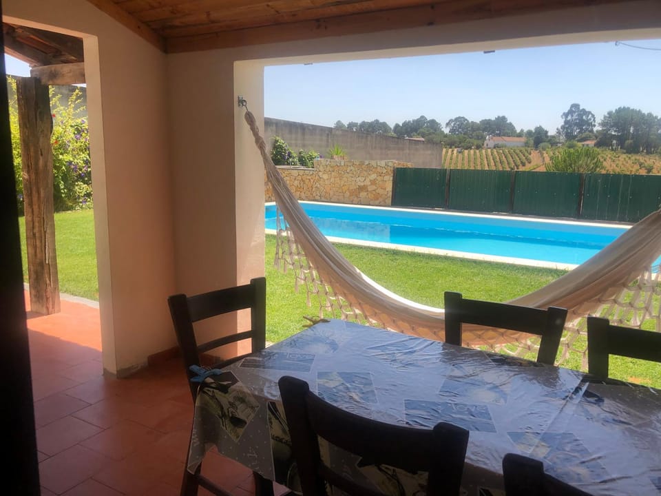 Patio, Dining area, Pool view
