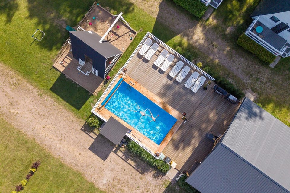 Property building, Day, Bird's eye view, Children play ground, Garden, Garden view, Pool view, Swimming pool, sunbed