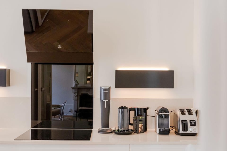 Kitchen or kitchenette, toaster