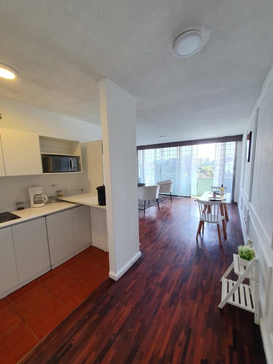 Kitchen or kitchenette, Living room, Dining area