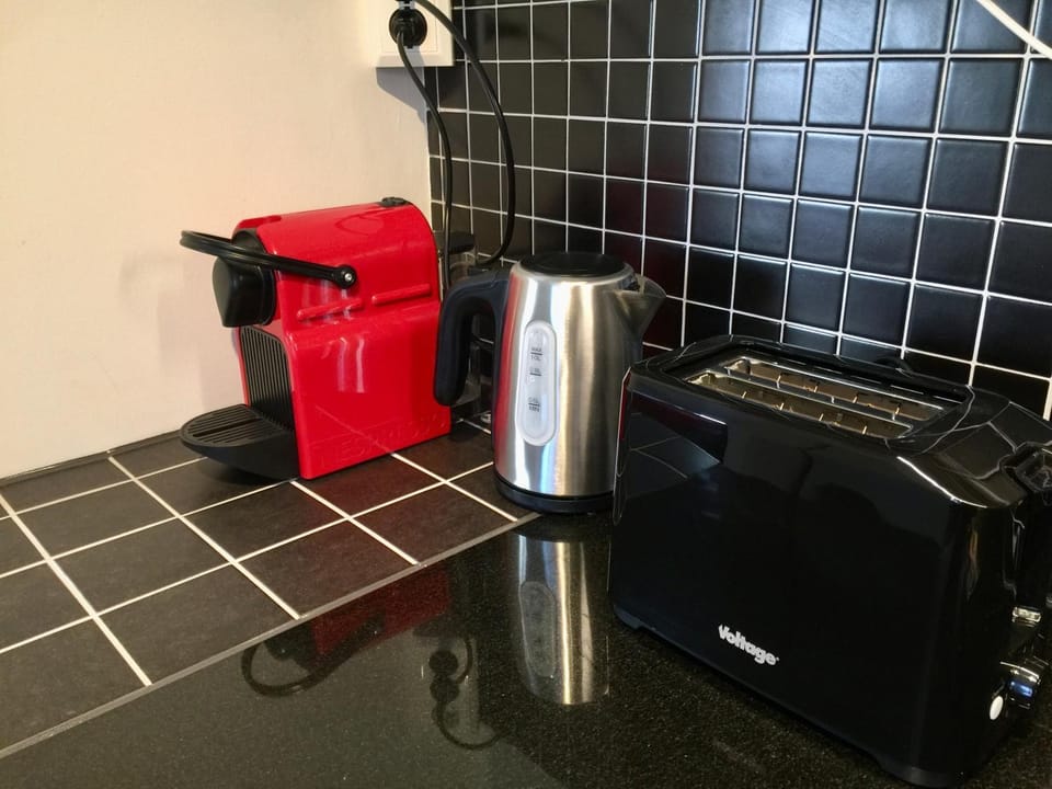 Kitchen or kitchenette, toaster