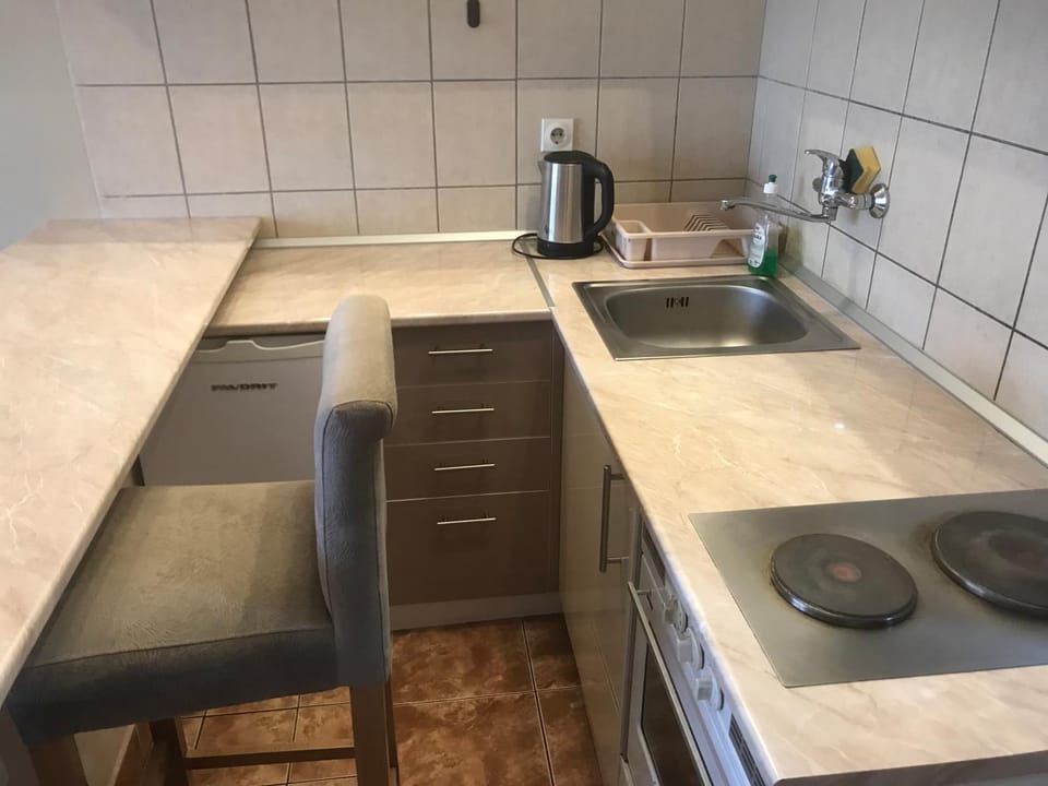 Coffee/tea facilities, Kitchen or kitchenette, stove