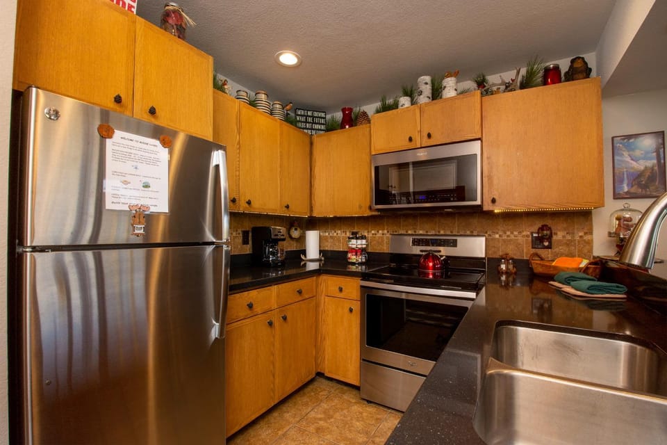 Kitchen or kitchenette, furniture, microwave, oven, stove, kitchen