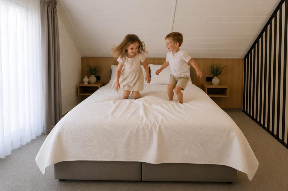 Bed, People, Photo of the whole room, Bedroom, children, group of guests