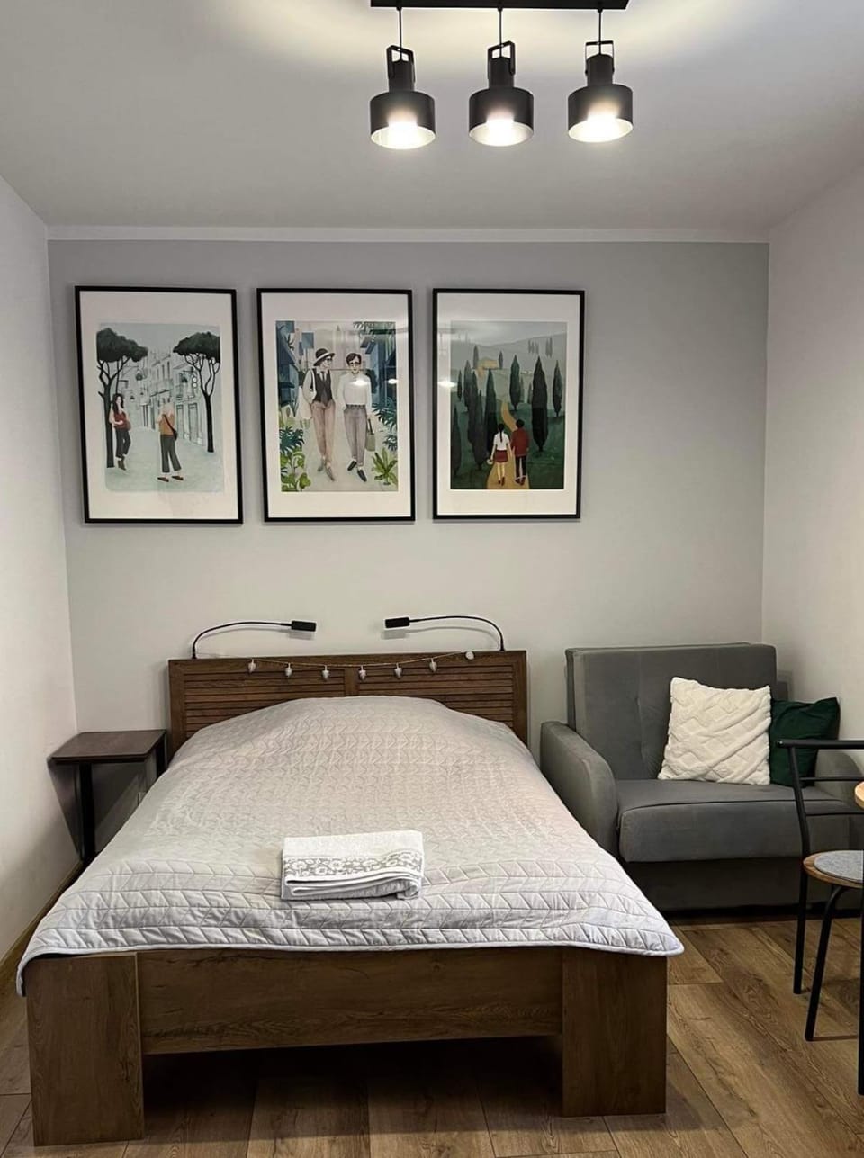 Bed, Living room, Photo of the whole room, Seating area, Bedroom