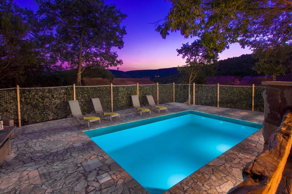 Pool view, Swimming pool, Sunset