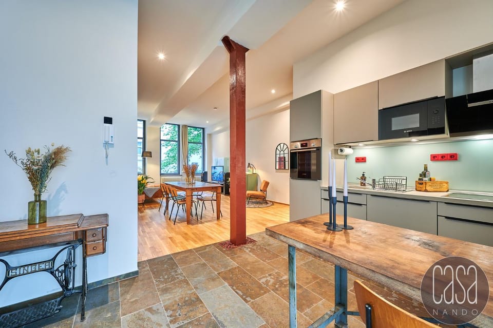 Living room, kitchen