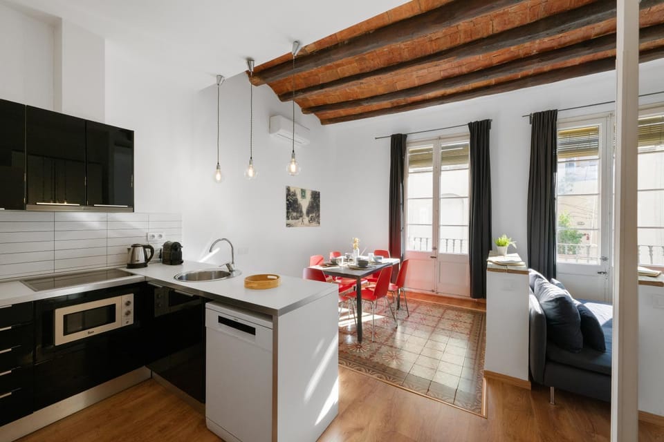 Kitchen or kitchenette, Living room, Dining area