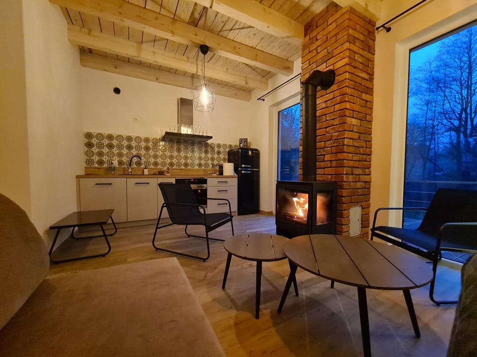 Property building, Living room, Seating area, Dining area