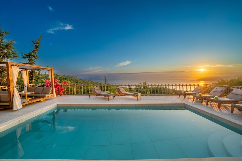 Natural landscape, Swimming pool, Sunrise