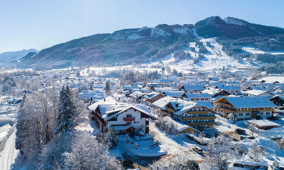 Property building, Bird's eye view, Winter