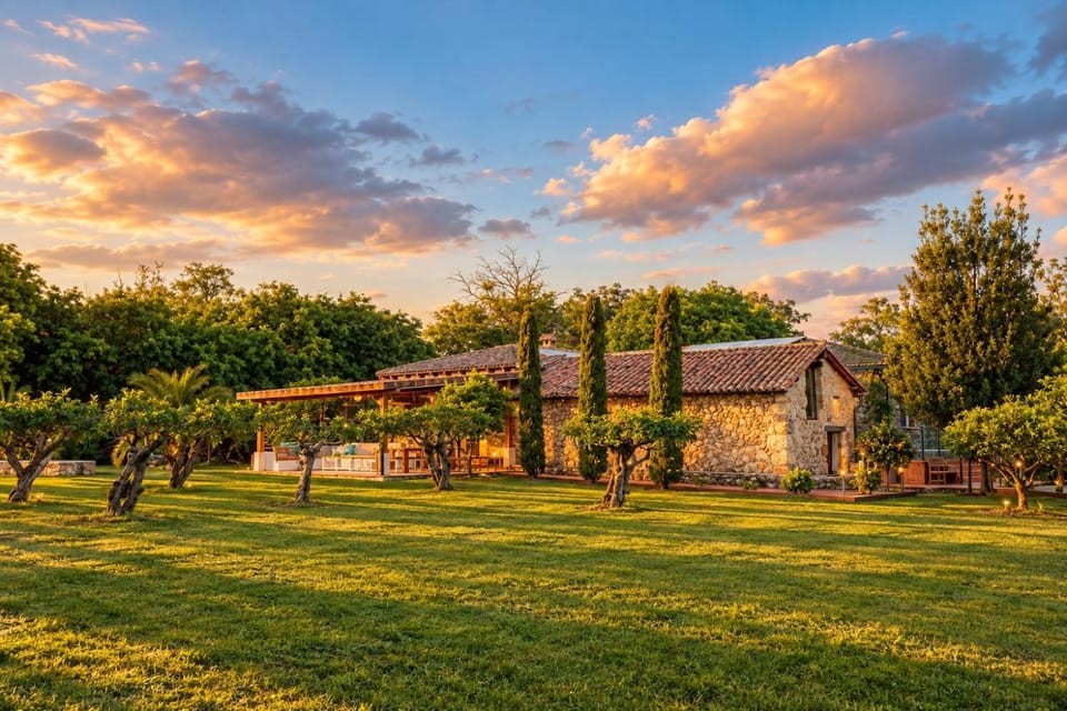 Property building, Spring, Natural landscape, Garden, Garden view, Sunrise, Sunset