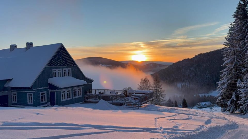 Day, Natural landscape, Winter, Mountain view, Sunrise