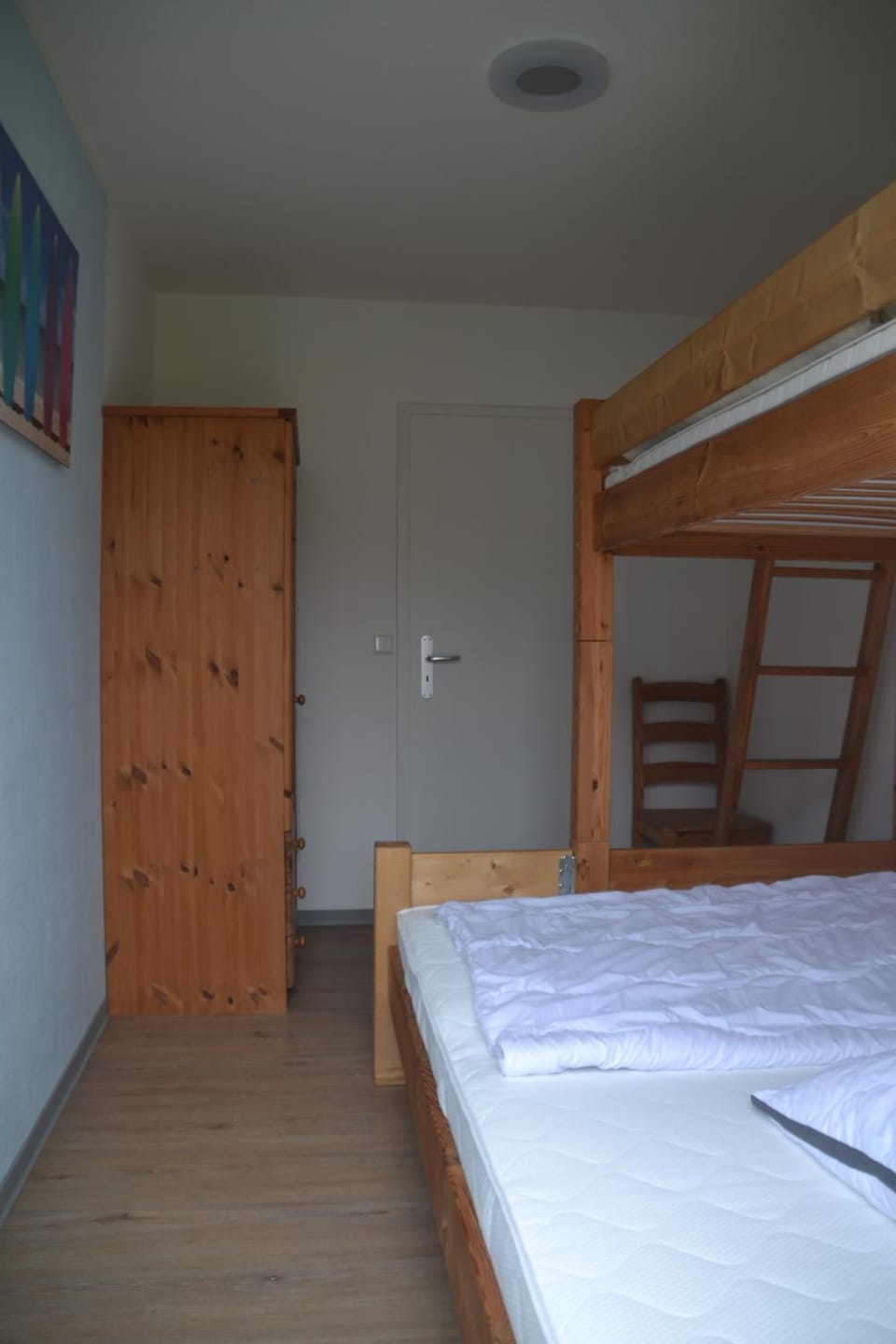 Bed, Photo of the whole room, children, bunk bed, wardrobe