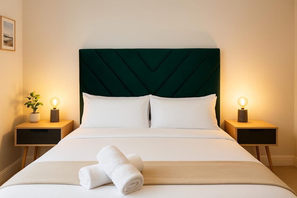 Modern Central Apartment + King Size Bed + Garden Apartment in Cardiff