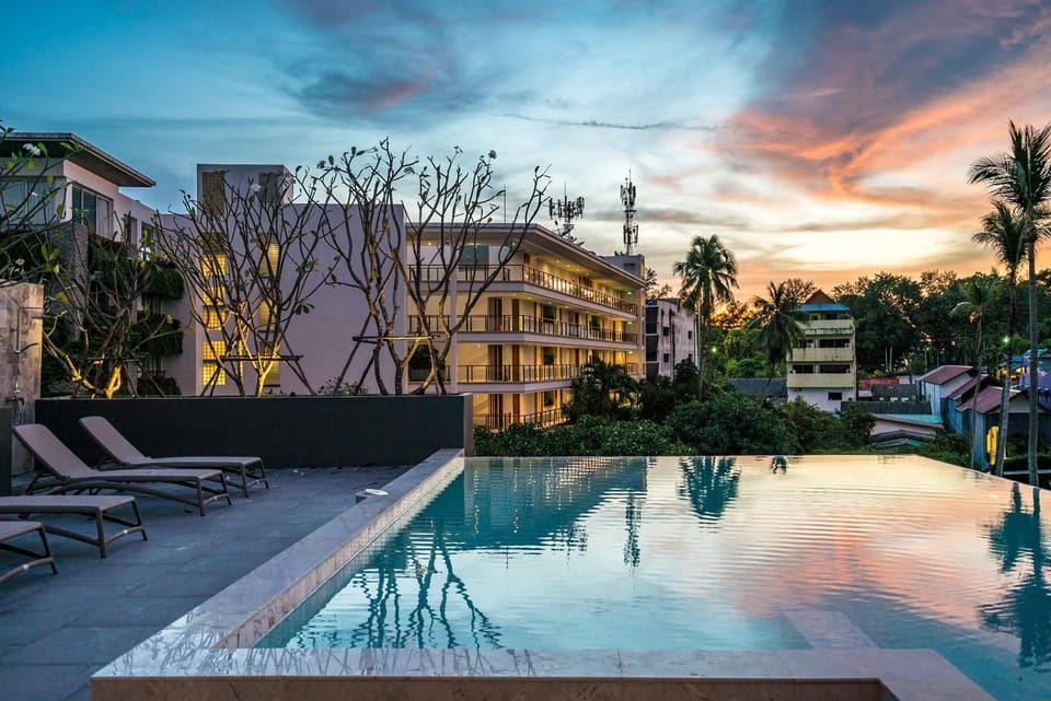 Swimming pool, Swimming pool, Sunset