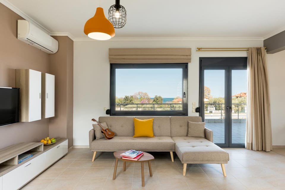 Living room, Seating area, Sea view