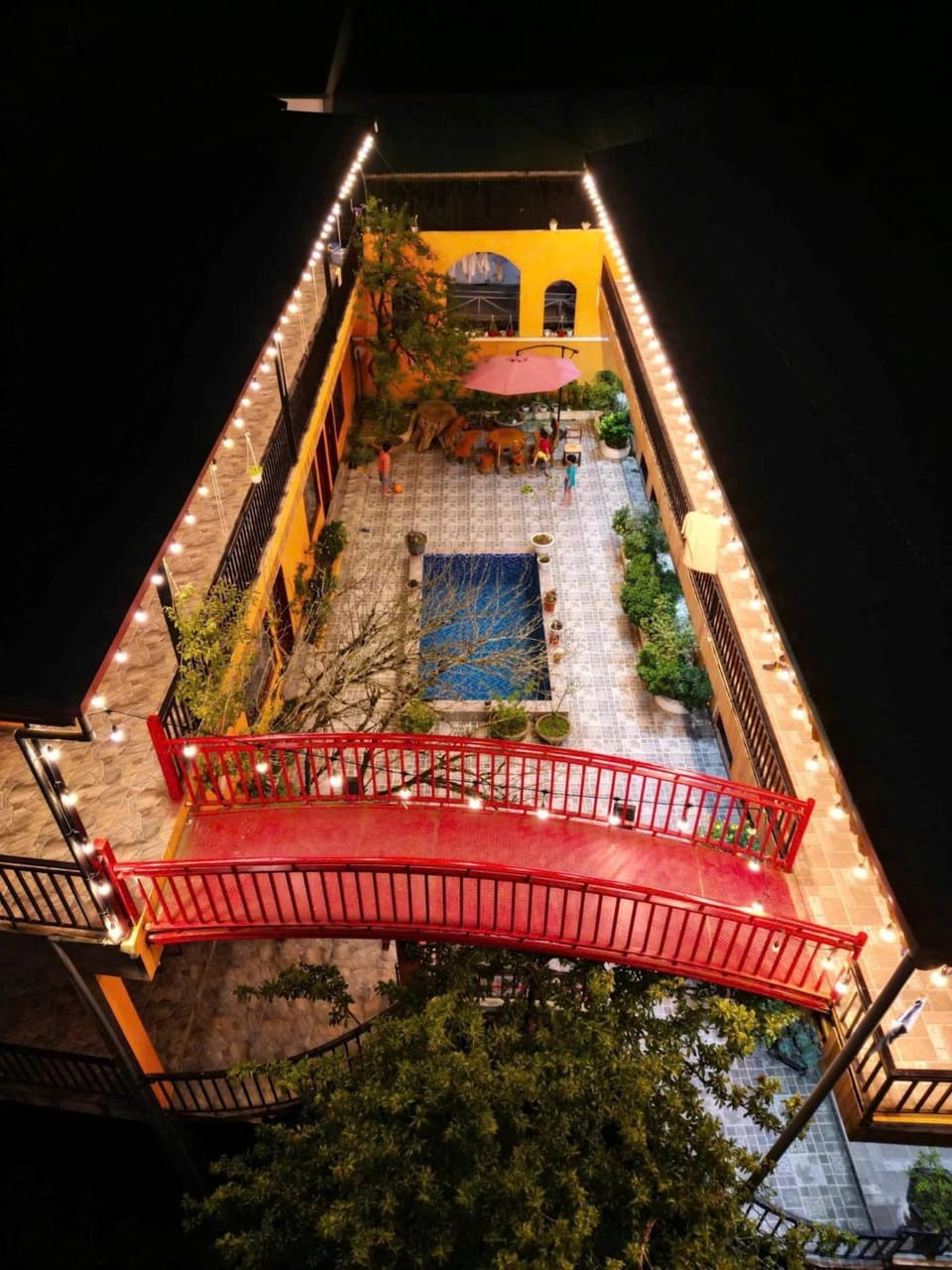 Property building, Night, Pool view