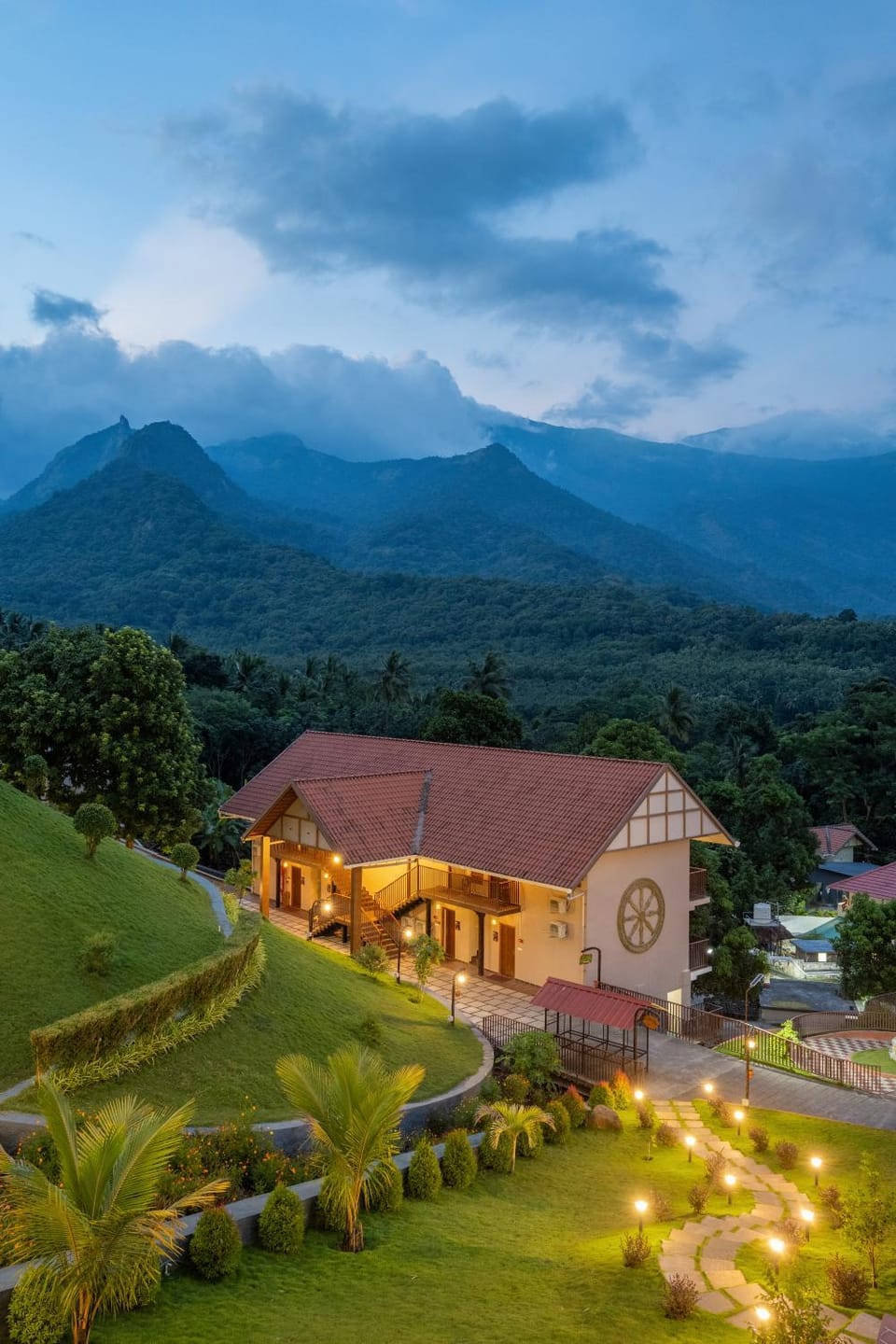Property building, Nearby landmark, Natural landscape, Mountain view