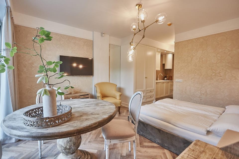 Bed, Living room, Seating area, Bedroom