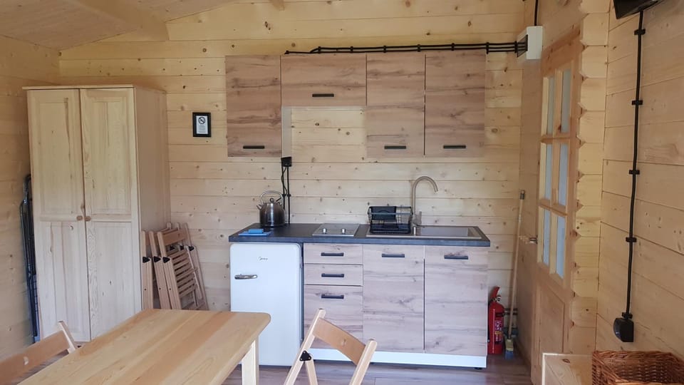 Kitchen or kitchenette, oven