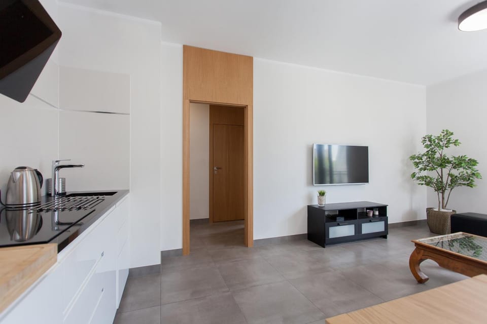 Kitchen or kitchenette, Living room, Seating area