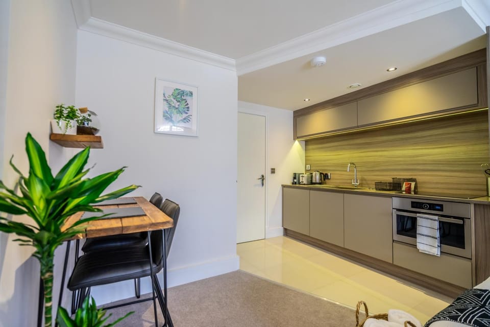Kitchen or kitchenette, Dining area, oven, stove, toaster