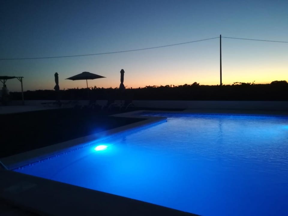 Night, Pool view, Swimming pool, Sunset