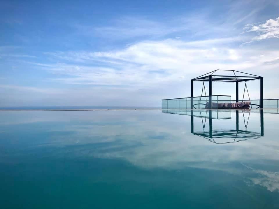 Natural landscape, Swimming pool, Sunrise